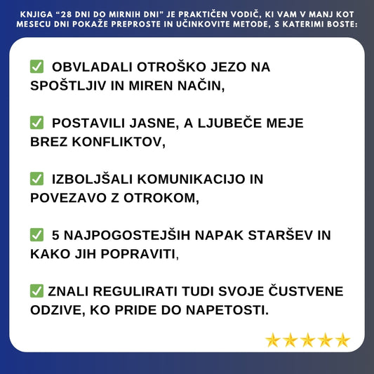 28 DNI DO MIRNEGA DOMA – Preverjena metoda za čustveno kontrolo otrok brez kričanja in slabe vesti + BONUS